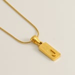 Gold color / 1 Piece Simple Series Hip-Pop/Rock Letter J Stainless Steel  Gold Color Unisex Pendant Necklaces Picture10